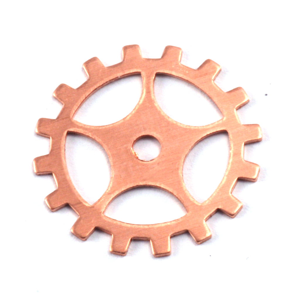 Metal Stamping Blanks Copper Spoked Cog, 19mm (.75"), 24g